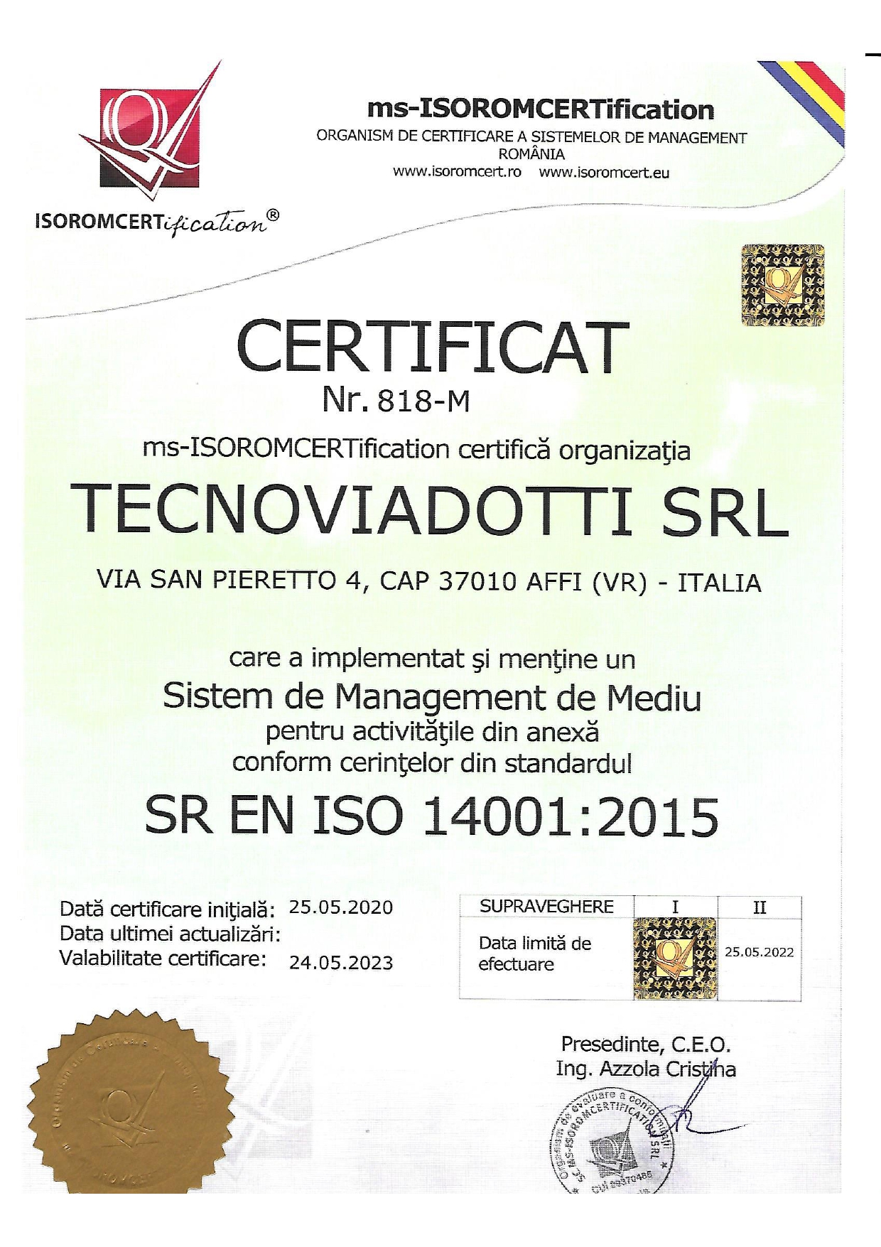 SR EN ISO 14001:2015
