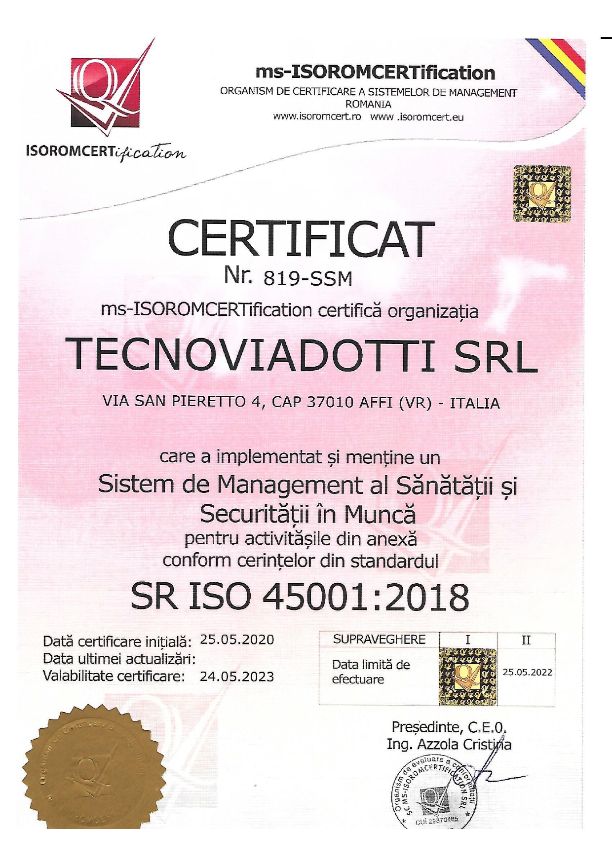 SR ISO 45001:2018